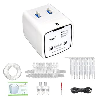 Ketsicart WiFi ligent Watering Device Double Pump Timed Automatic Drip Irrigation System Remote APP Controller for Garden Terrace Potted Plant Flower