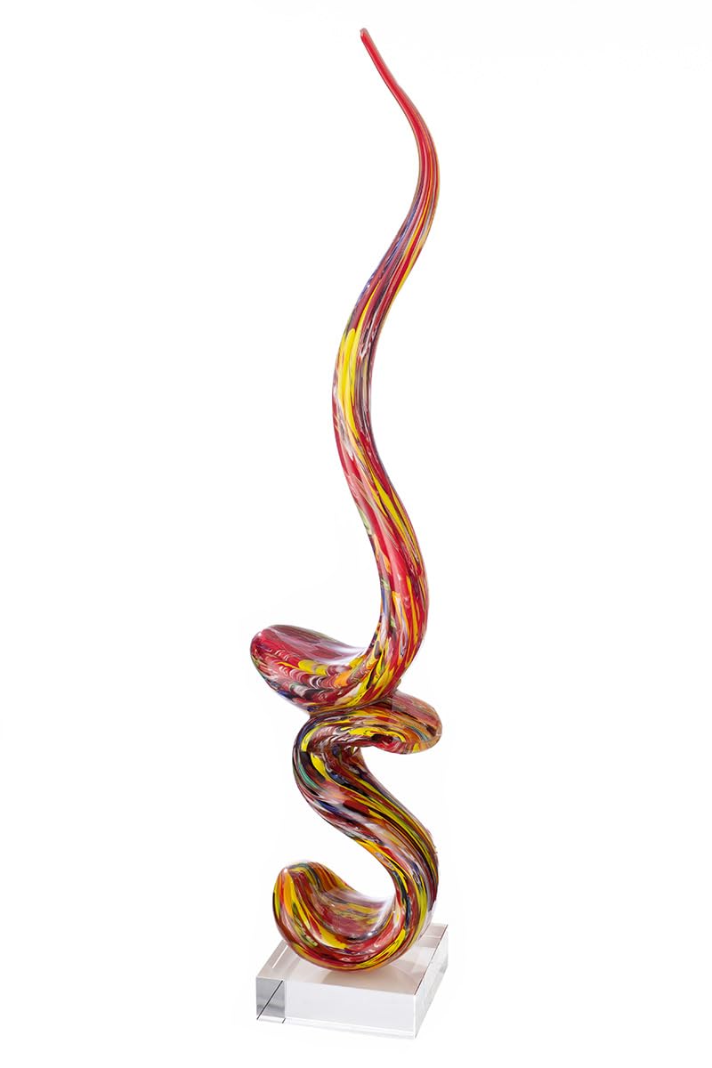 GILDE GLAS art große Deko Skulptur XXL - handgefertigt aus Glas - Geschenk für Frauen Weihnachten Geburtstag - Höhe 80 cm