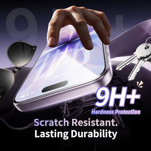 Image of 2 Pack for iPhone 17 Screen Protector, 9H+ Hardness Tempered Glass Full Edge Coverage, Military-Grade Shatter Protection, HD Clear & Sensitive Touch, Easy Installation