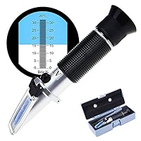 Zuckergehalt Refraktometer, Refraktometer 0-32 Brix Wein Refraktometer zur Messung des Zuckeranteils mit ATC Handrefraktometer für Winzer Wein Bier Obst Frucht usw