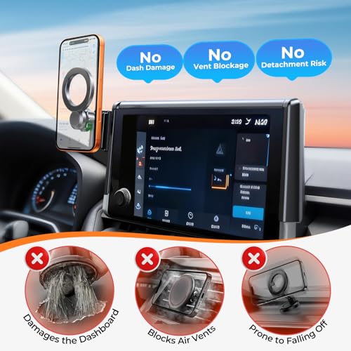 Katorn Car Phone Holder for Toyota RAV4 2026 with 12.9-Inch Screen (Not for 10.5-Inch Screen) 360° Rotation Magnetic Cell Phone Mount, Compatible with Magsafe, Does Not Affect Air Vent by Katorn - Used condition - Image 4
