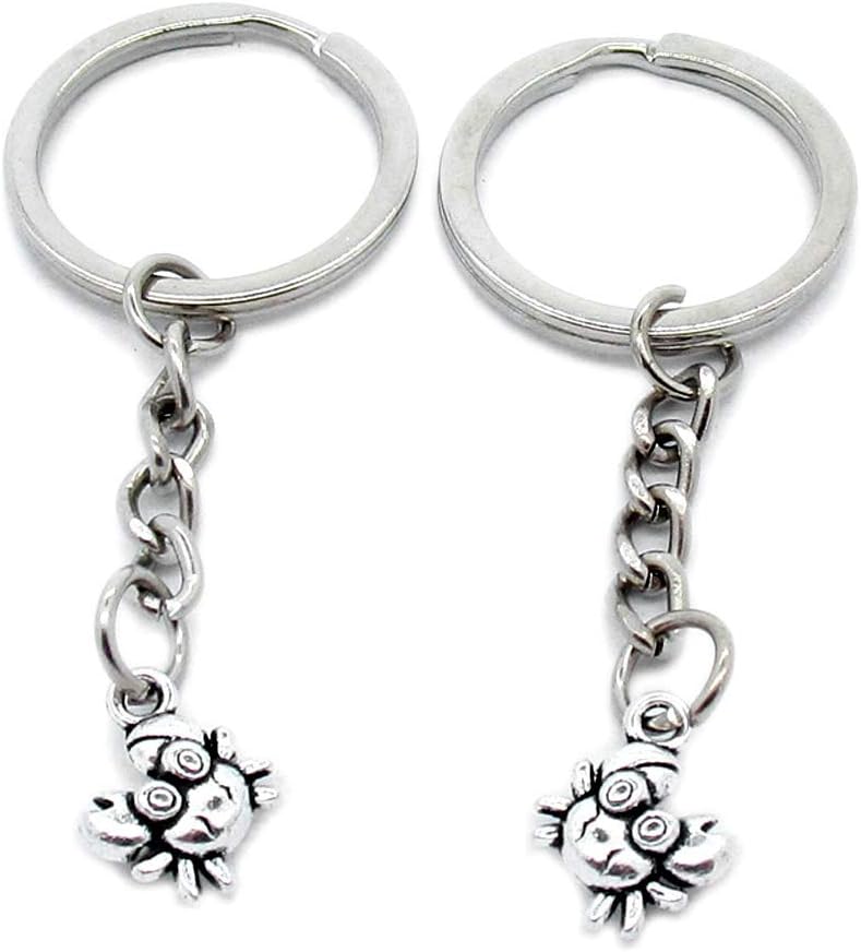 100 Pieces Keyring Keychain Wholesale Suppliers Jewelry Clasps B8MW5H Cartoon Crab