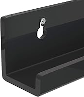 Vista 2 de NIUBEE Soporte de pared de acrílico para discos de vinilo (montaje perforado, negro)