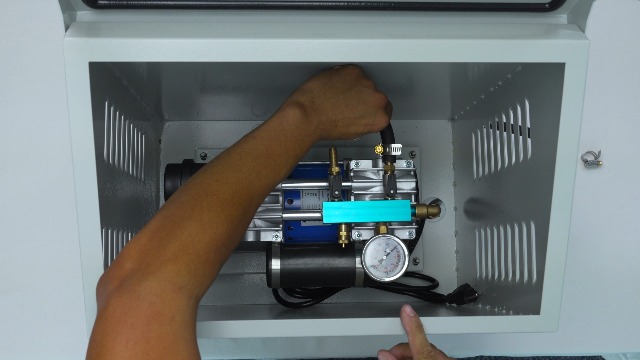 Compresor de aire para estanque 1 HP con gabinete miniatura 7