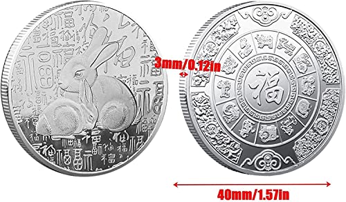 2PCS Chinese Zodiac Rabbit Commemorative Coins