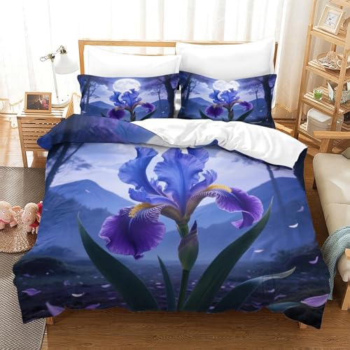 Housse de couette Iris 3D 220x240cm facile à border avec fermeture éclair - 3