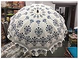 Indian Wedding decoration Umbrellas Decor Umbrellas Mehndi Handmade Umbrella Party Parasol Wedding decor Umbrellas Parasols Sun Active (White & Blue flower)