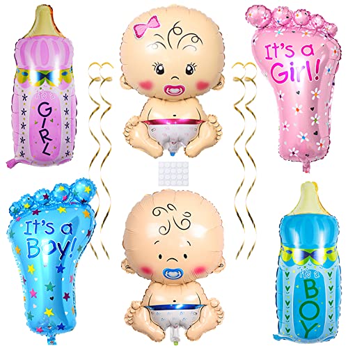 Maigendoo Welcome Baby Balloons Set Teat Bottle Mylar Helium Balloon Feet Balloon Boy Girl Baby Shape Balloon Kit For Pregnancy Gender Reveal Baby Shower Theme Birthday Party Decorations #TOP7