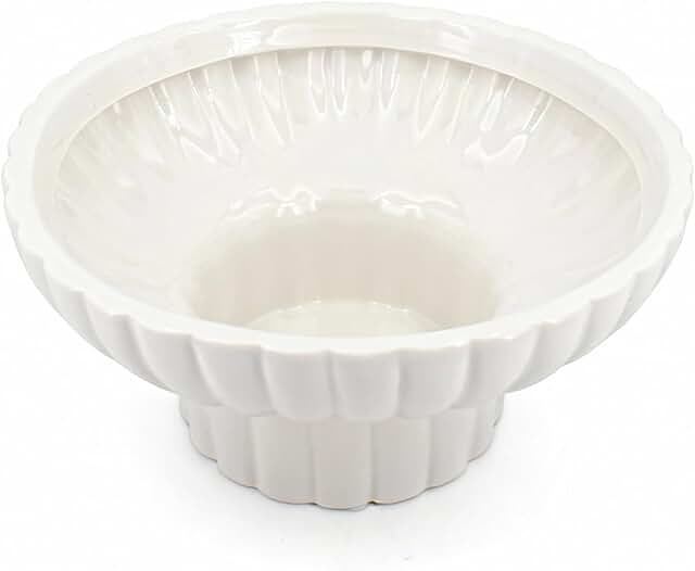 Handmade Glossy Ceramic Decorative Footed Bowl, 8 Inch Small Modern Pede...