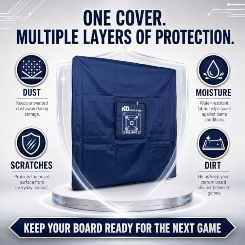 Image of KNK Carrom Board Cover, Dustproof Waterproof Zipper Protector (Champion Half Cover)