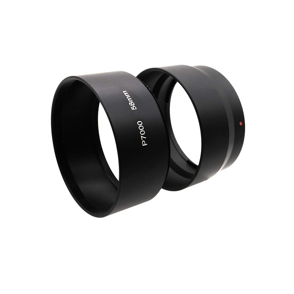 Tubo adaptador de lente de 58 mm, tubo adaptador de filtro para cámara Nikon Coolpix P7100, color negro