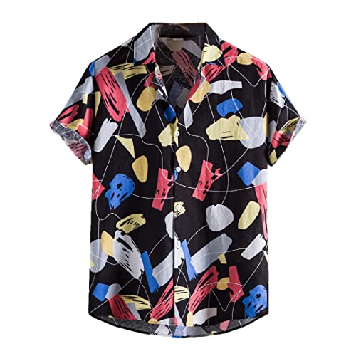 Chemise grande taille homme XXL noire col hawaïen pour un confort optimal en été