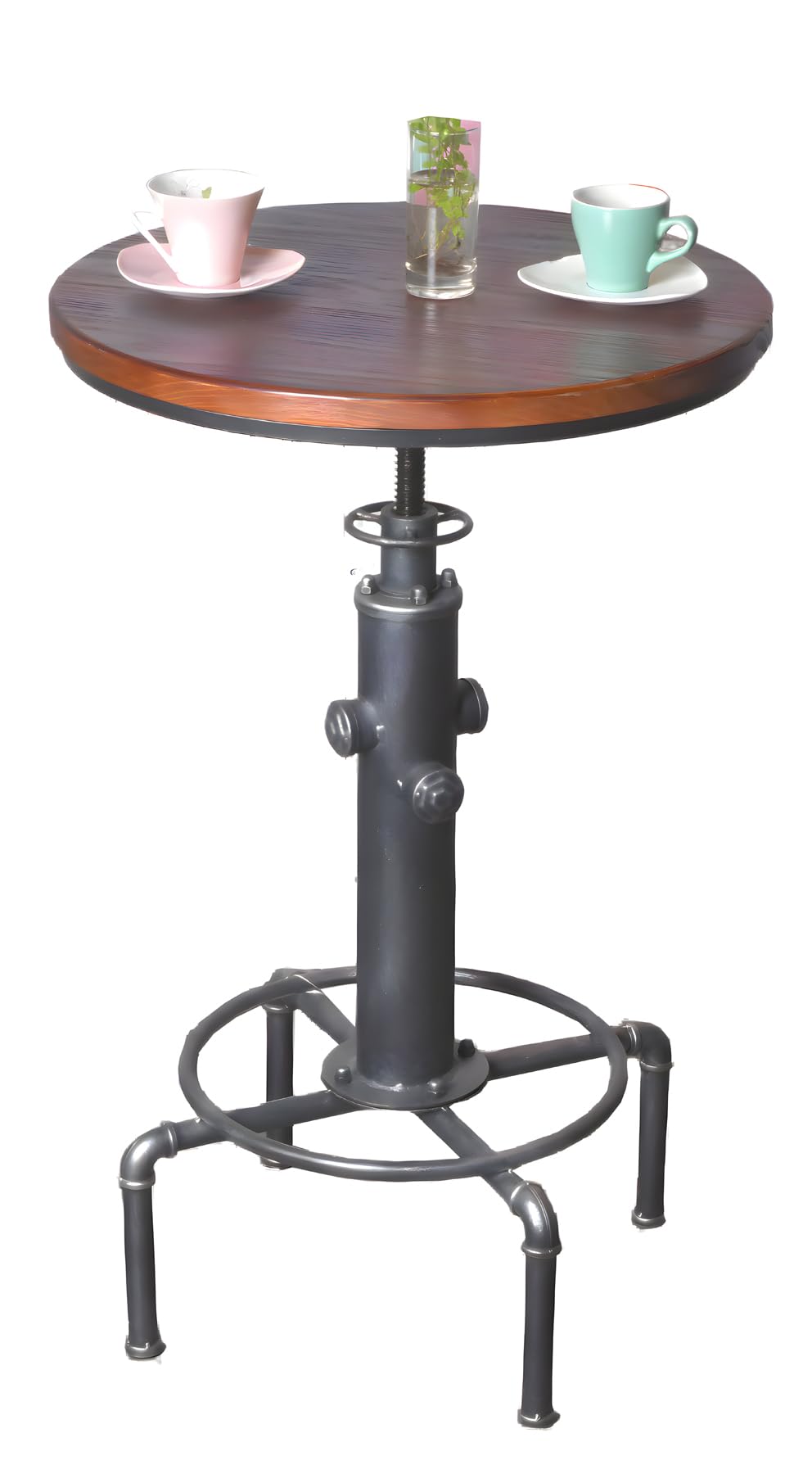 Topower Industrial Bar Table 31.5-41.3" Adjustable Pub Table Kitchen Dining Coffee Bistro Table