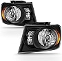 ACANII - For 2007 2008 2009 Dodge Durango Black Housing Headlights Headlamps Replacement Paie Set Driver & Passenger