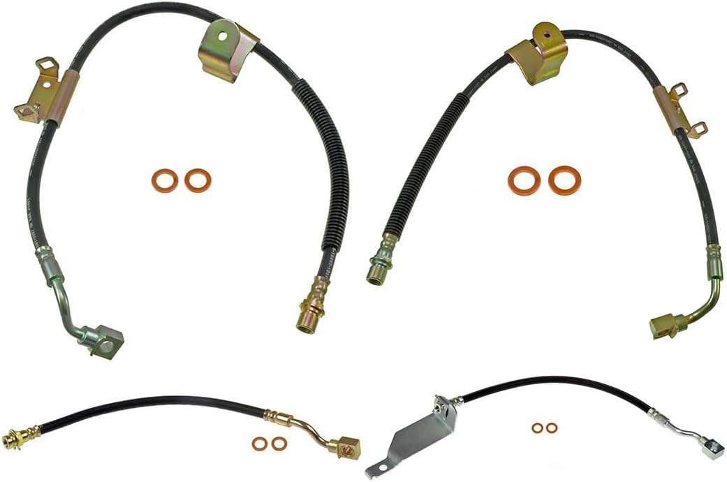 Brake Hose Kit - Set of 4 Brake Line Front and Rear Brake Hydraulic Hose for Chevrolet Avalanche 2500 2002-2005 for Chevy Avalanche 2500 2002-2005 for Chevrolet Silverado 1500 2002-2006