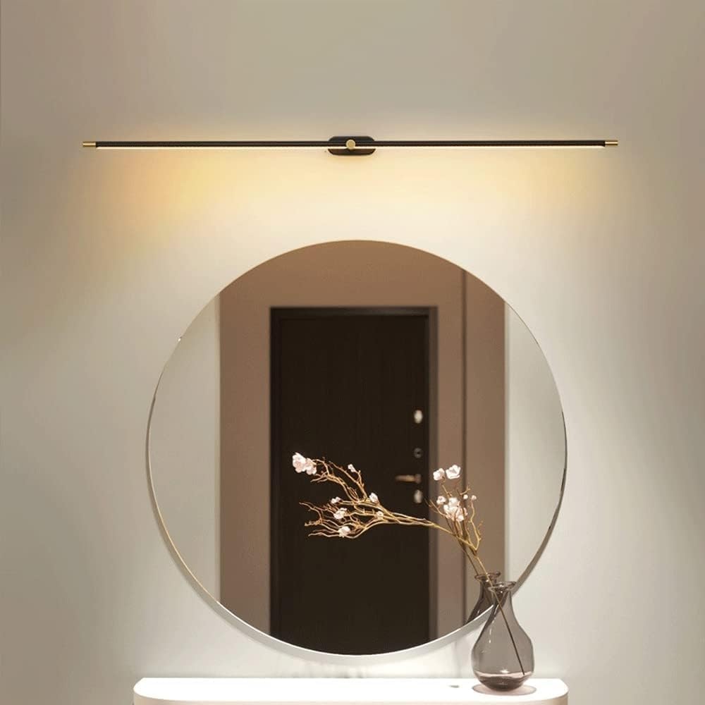 Mid Century Modern Bathroom Vanity Lights Over Mirror Black and Gold LED Linear Vanity Light Bar Farmhouse Industrial Minimalist Long Strip Wall Sconce for Bedroom Picture Makeup Kitchen