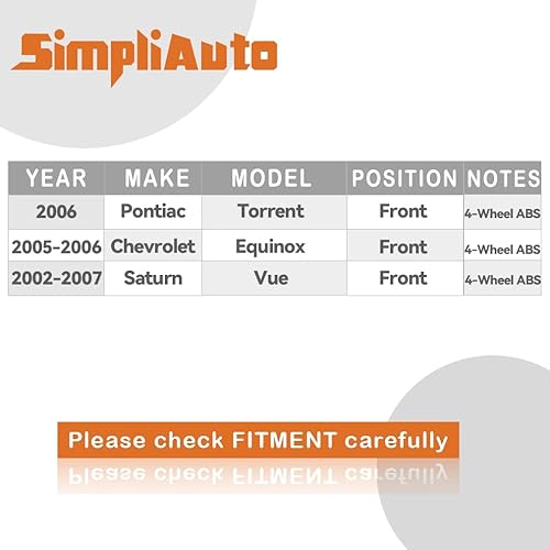 Miniatura 2 de Cojinete de repuesto para rueda delantera compatible con Chevy Equinox 2005-2006  Saturn Vue 2002-2007 Pontiac Torrent 2006, 5 lengüetas, con ABS de