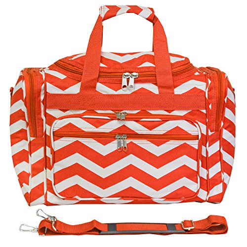 Image of World Traveler 81T16-165OR /W Duffle Bag, One Size, Orange White Chevron