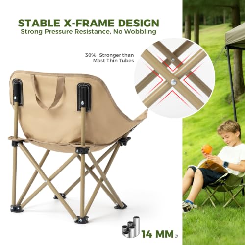 Silla plegable de camping QUNATURE con asiento ancho de 60cm, soporte lumbar y bolsa de almacenamiento, negra miniatura 3