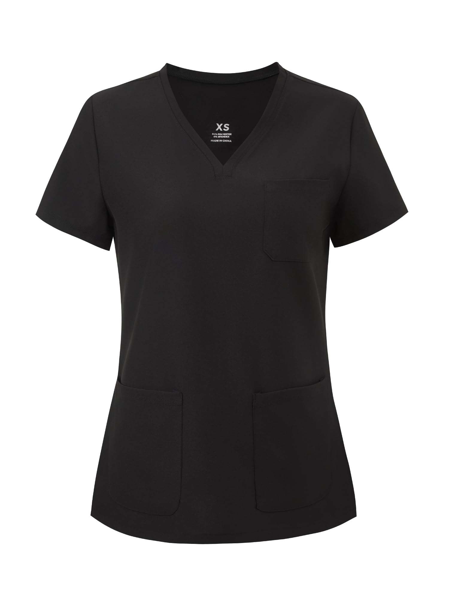 COZYFIT Medical Scrub Tops for Women - Soft Stretch,Curved V-Neck Scrub Tops with 3 Pockets