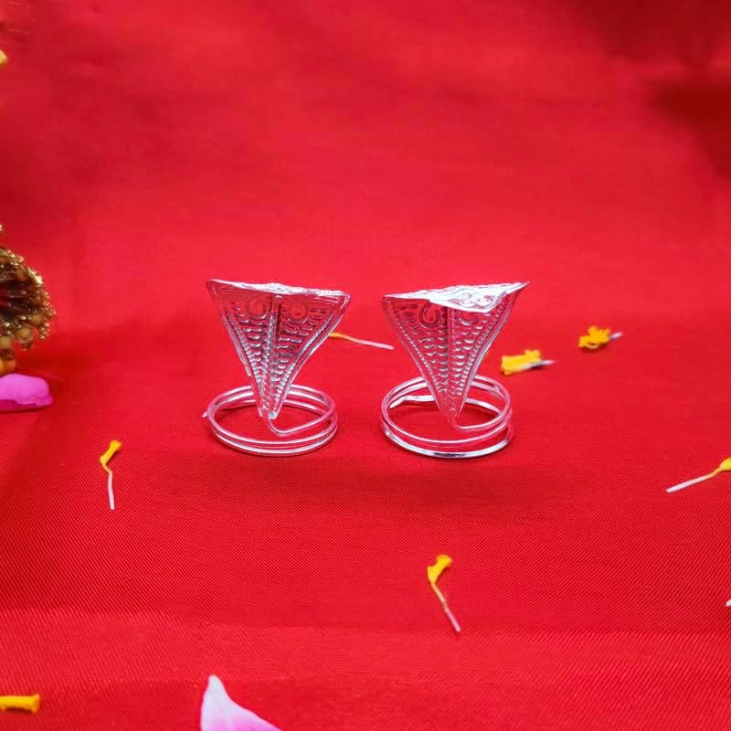 Real Silver Naag Naagin shivratri Shiva Pooja & Meditation Snakes Pair Astrology Remedy (Size : L-5cm * W-3cm * H-4cm | Weight : 13 to 15gm Approxe)