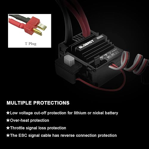 Miniatura 2 de GLOBACT Motor cepillado 21T 550 y 80A ESC Motor cepillado ESC Combo BEC 5A 7.4V6.4V para 110 RC Crawler Car Trx4 Trx6 Axial SCX10 II III Redcat Gen7