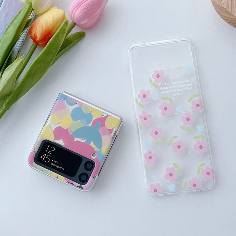 Amazon.co.jp: Samsung Galaxy Z Flip 3用かわいい漫画の折り畳まれた