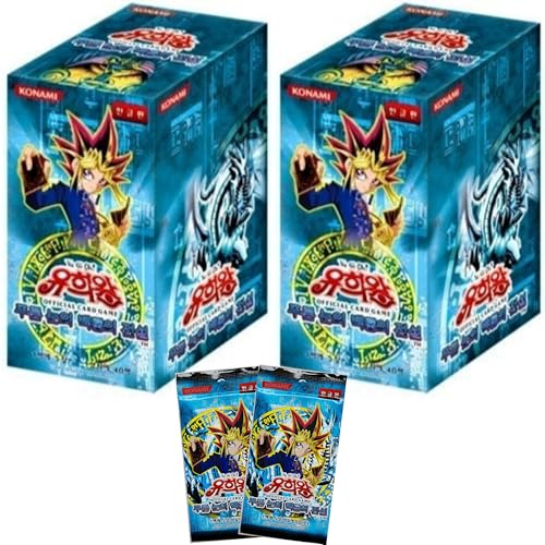 Legend of Blue Eyes Booster Box - 2 Korean Ver Boxes of 40 Packs - Blue Eyes White Dragon Cards - 5 Cards Per Pack - Enhance Decks & Collections - Ideal for Players & Collectors