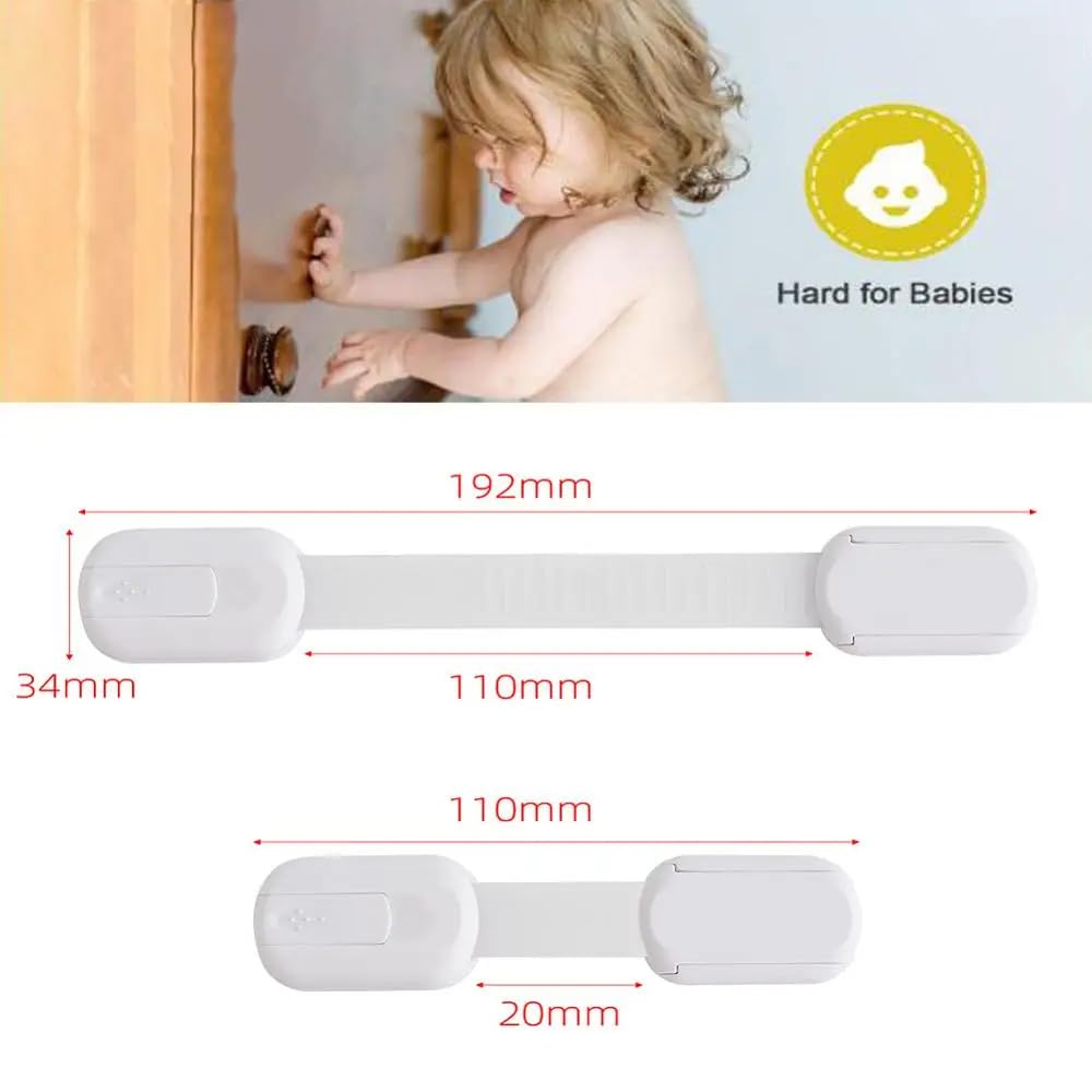 Sangles de sécurité enfant pour placard, porte - Sécurité bébé (noir) Lot de 10
