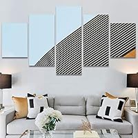 SIGNWIN 5 Panel Canvas Wall Art Abstract Colorful Hallway Industrial Lights Modern Artwork for Home Decorations Ready to Hang - 60