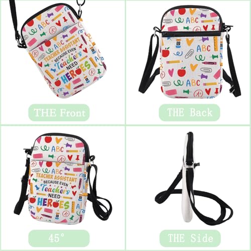 CHOORO Teacher Aide Gift Teacher Assistant Because Even Teachers Need Heroes Crossbody Bag Teacher Appreciation Gift3