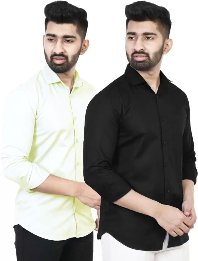 Image of Tee Projekt Premium Plain Cotton Shirt for Men | Cotton Shirt | Casual Shirt | Solid Shirt | Full Sleeves | Formal Shirt