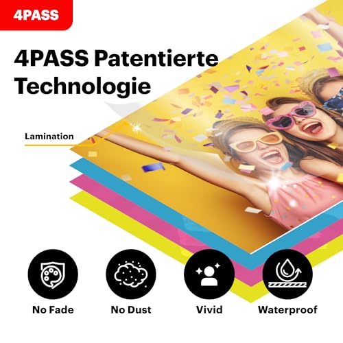 Kodak Mini Shot 2 Retro 4PASS Sofortbildkamera und Tragbarer Fotodrucker 2-in-1, 5,3×8,6 Centimeter Sofortdrucke, 38-Blatt-Bundle, Weiß