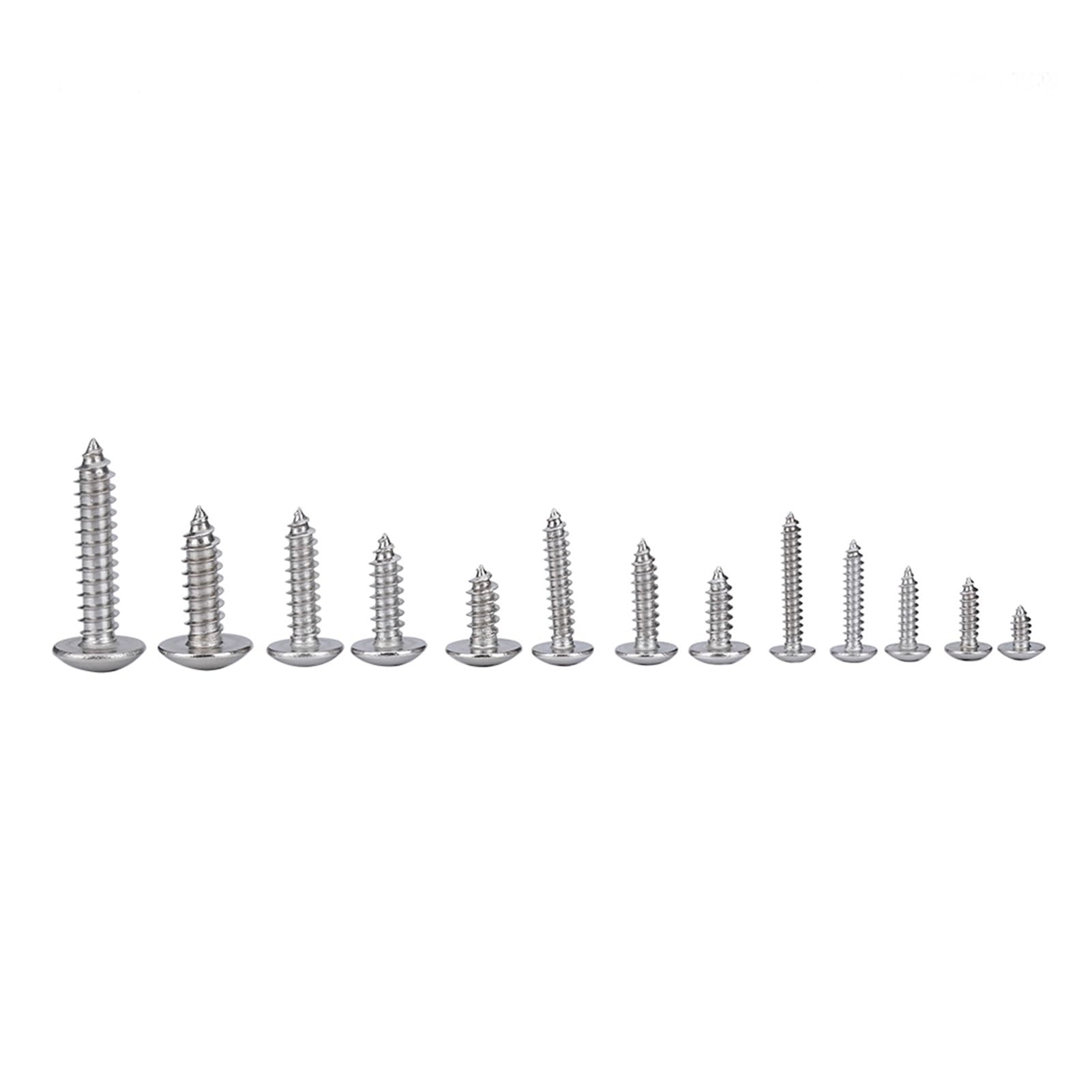 180 pièces M3 M4 M5 M6 Ensemble de vis autotaraudeuses en Acier Inoxydable tête Plate Croix vis à Bois Assortiment Kit Meubles raccords matériel Kindly