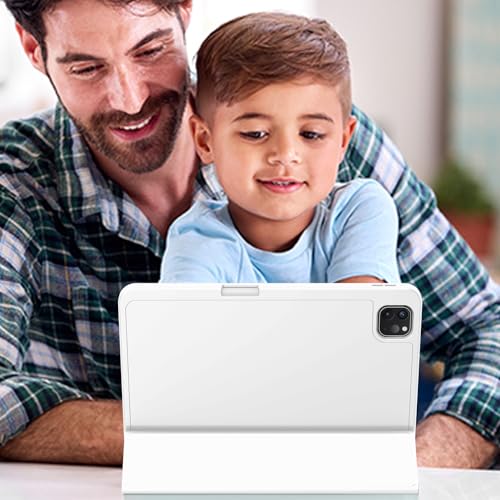 Image of ZryXal New iPad Pro 13 Inch Case (M5) 2025 / (M4) 2024 with Pencil Holder, Smart iPad Case [Support Pencil Pro and Pencil (USB-C)], Support Touch ID and Auto Wake /Sleep (New White)