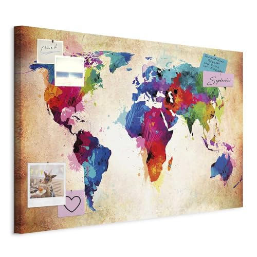 Carte du monde tableau à épingles murando pour salon et bureau