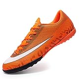  REBEST Fußballschuhe Herren Spikes Fußballschuhe Jugendliche Cleats Athletics Trainingsschuhe Professionelle Outdoor Sport Football Schuhe Unisex, Orange, 42 EU