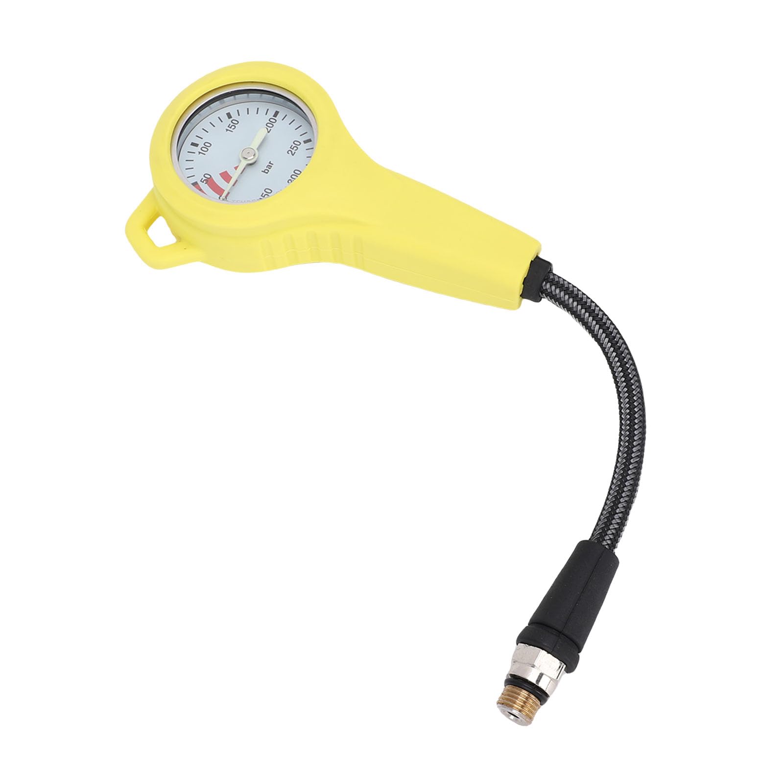 Manometro Subacqueo Glow in The Dark Misuratore di Pressione Sommergibile Accurato per Attrezzatura Subacquea con Tubo Flessibile 1 unità (15 cm)