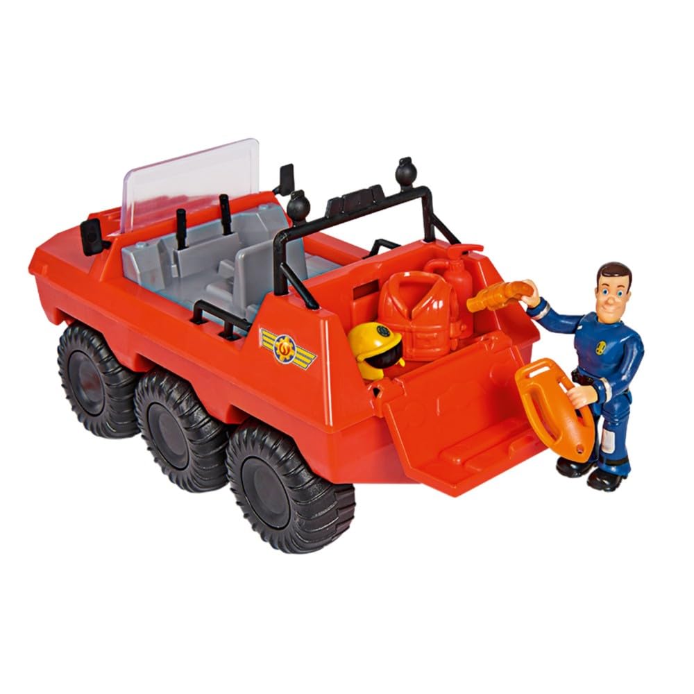 Simba Toys 109252576038, Fireman Sam, Amphibian Hydrus, from 3 Years, 20 cm, 6 Drive Wheels with Movable Sam Figure, 109252576038