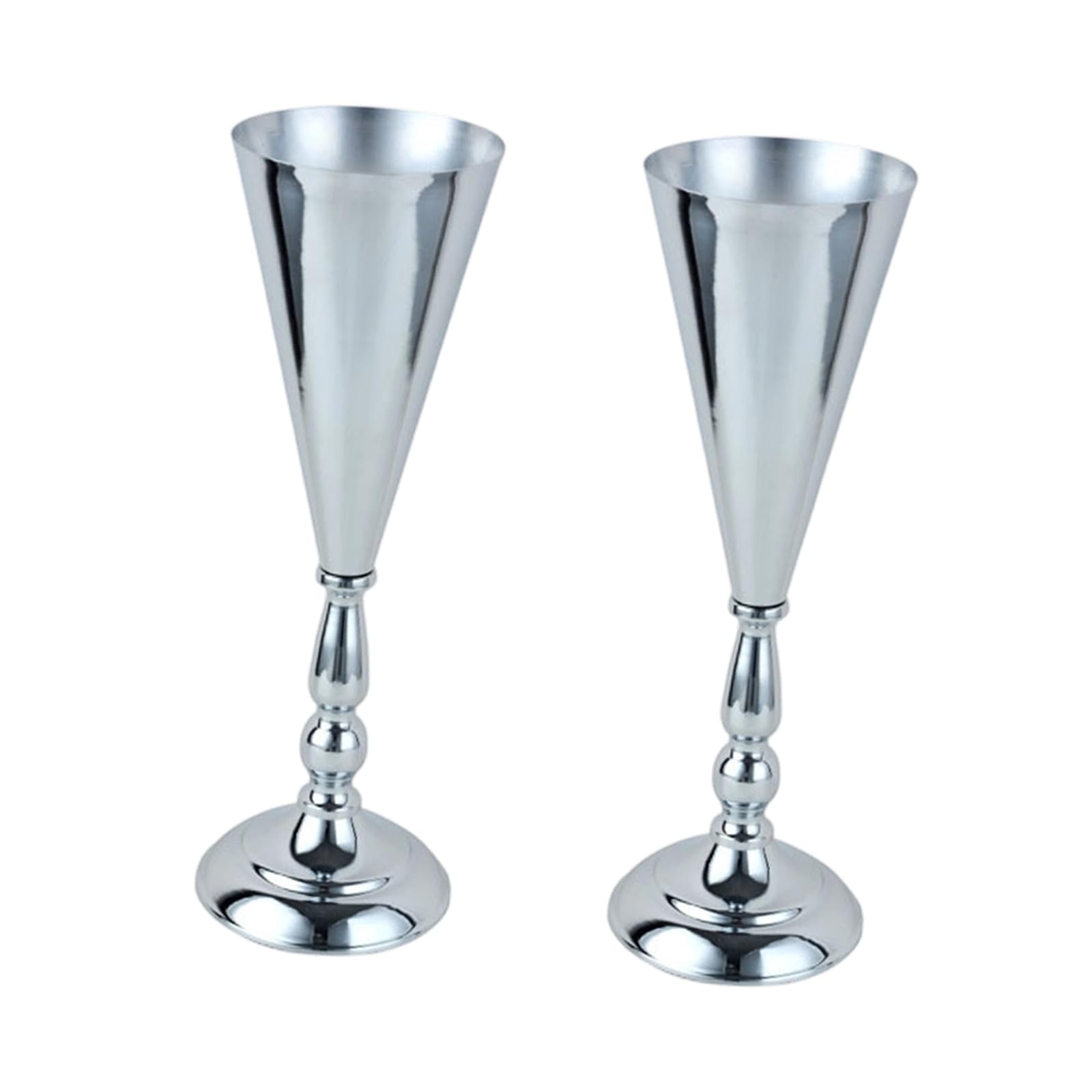 Tsophreniq Elegants Tabletop Metal Wedding Flower Trumpets Vases for Table Centerpieces and Home Decoration with Sturdy Base Home Deck Metal Vases