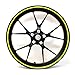 Autocollant pour jantes de voitures et motos 16" 17" 18" 19" Avec outil de montage Largeur 7 mm Jaune hologramme