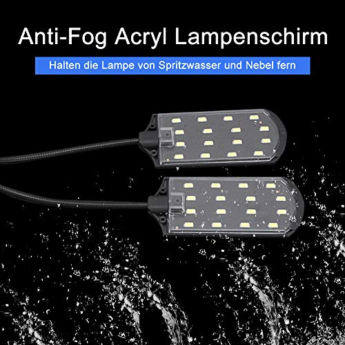 SENZEAL X7 LED Aquarium Beleuchtung Zwillinge Aquarium Lampe Zwei Köpfe LED Licht 220V 15W 1600LM für 8 bis 15 Zoll Fisch Tank Weißes Licht