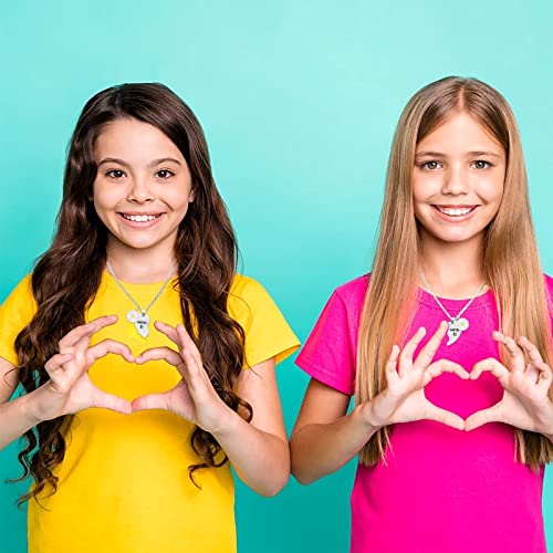 Mjartoria Best Friend Necklaces Bff Necklace For 2 Friendship Valentines Day Gifts Split Heart Necklace Weirdo 1 Weirdo 2 Best Friends Forever Pendant Set (A-Silver-Daisy) #TOP3