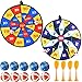 Produktbild Towinle Dartscheibe Kinder Wurfspiel mit 2 Klett Dartscheibe,10 Bällen und 4 Pfeile Klettballspiel Set für Groß und Klein Dartscheibe Spiel für Drinnen und Draußen, Durchmesser 36cm