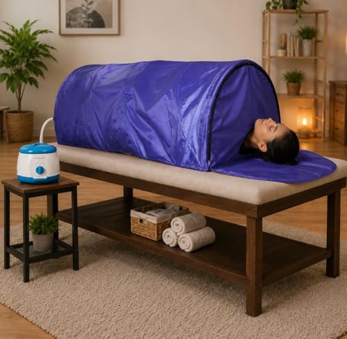 Image of Kawachi Portable Sleeping Steam Sauna Bath Panchkarma Swedan Machine and Beauty Spa at Home (i68- light violet)