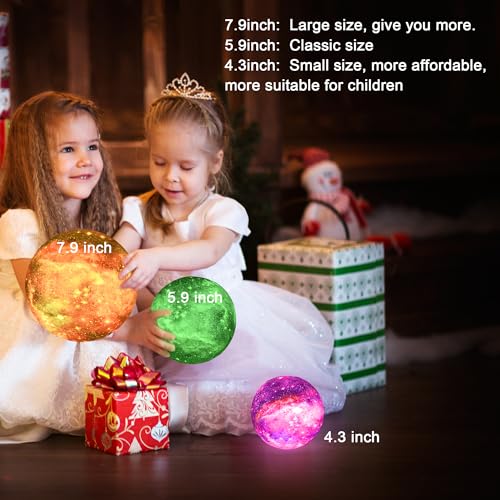 Hyodream RF-060819 5.9'' Moon Lamp Kids Night Light Galaxy Lamp Rechargeable Battery Touch & Remote Control 16 Colors Led Moon Light As Birthday Gifts thumb #5