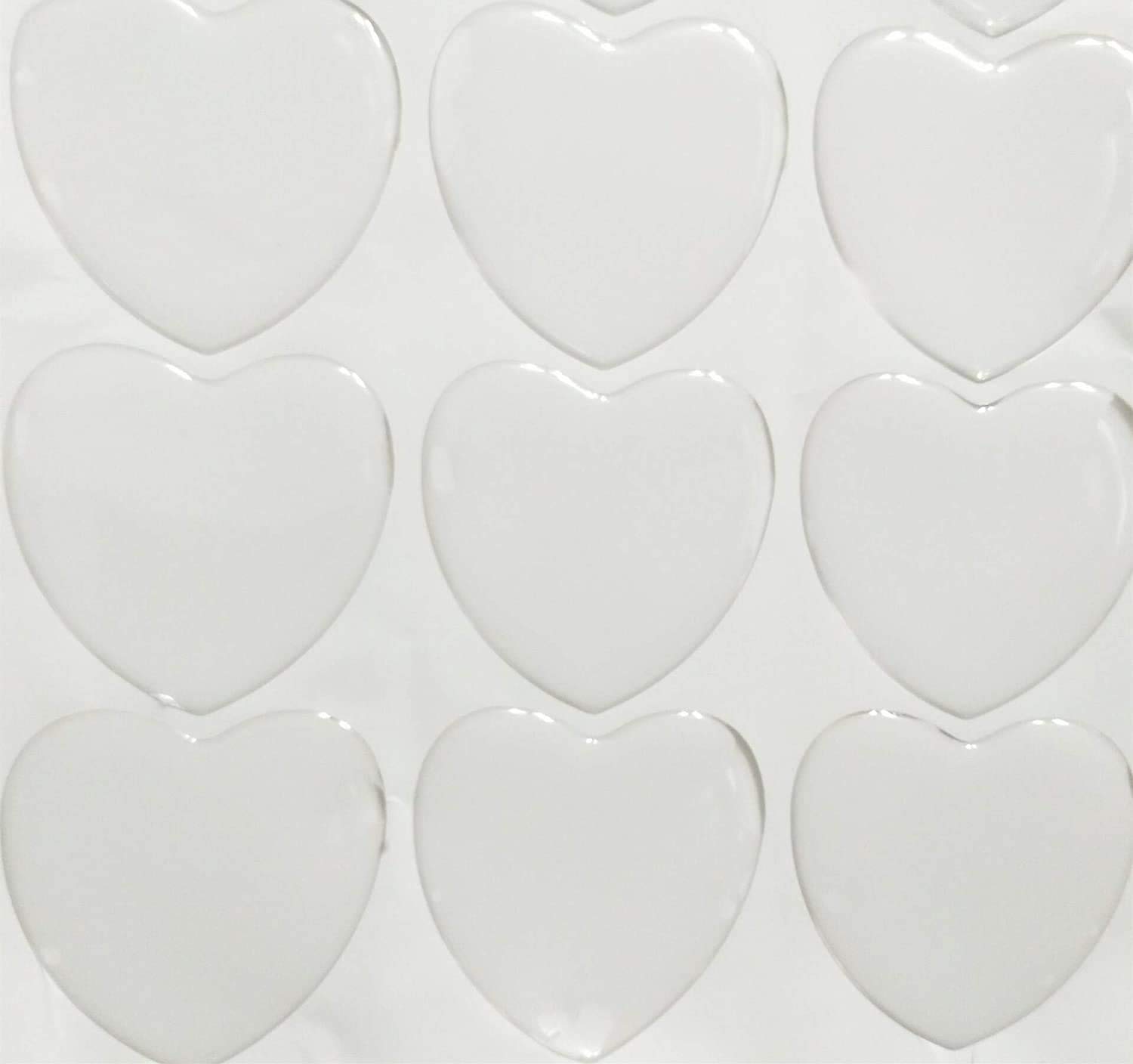 Clear Heart Epoxy Stickers Adhesive Back Dome DIY for Bottle Cap and Pendants 2 inch YongPanH001