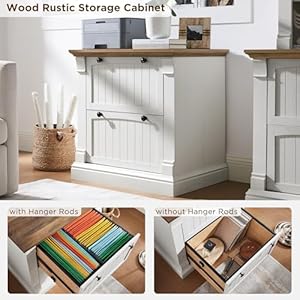 Okd farmhouse file cabinet with 2 drawers 30 lateral filing cabinet with hanging file folders interlocking drawers wood rustic storage cabinet for home office living room antique white  urban country home decor