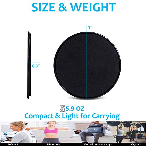 Core Exercise Sliders Dual Sided Strength Gliding Discs 2 Pack Abdominal Training Pad for Carpet Wood Tile Floors (Green) - Thumbnail 2