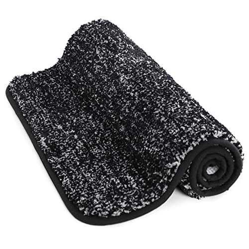Lifewit Tapis de Sol d'intérieur Tapis de Sol d'eau à Profil Bas Super absorbants Tapis d'entrée en Caoutchouc antidérapant Lavable en Machine pour Tapis d'intérieur (Noir, 122*76cm) Cover